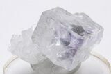 Purple-Zoned Cubic Fluorite Crystal with Quartz - China #205600-1